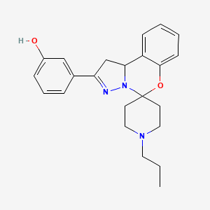 molecular formula C23H27N3O2 B2894133 3-(1'-Propyl-1,10b-dihydrospiro[benzo[e]pyrazolo[1,5-c][1,3]oxazine-5,4'-piperidin]-2-yl)phenol CAS No. 899983-69-8