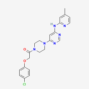 2-(4-Chlorophenoxy)-1-(4-(6-((4-methylpyridin-2-yl)amino)pyrimidin-4-yl)piperazin-1-yl)ethanone
