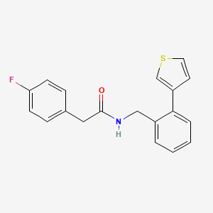 2-(4-fluorophenyl)-N-(2-(thiophen-3-yl)benzyl)acetamide