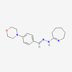 4-(4-((E)-((E)-azepan-2-ylidenehydrazono)methyl)phenyl)morpholine