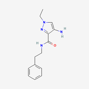 molecular formula C14H18N4O B2894148 4-amino-1-ethyl-N-(2-phenylethyl)-1H-pyrazole-3-carboxamide CAS No. 1197227-71-6; 895930-47-9