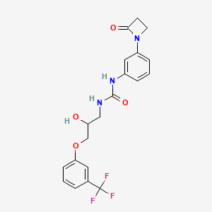molecular formula C20H20F3N3O4 B2894149 1-{2-Hydroxy-3-[3-(trifluoromethyl)phenoxy]propyl}-3-[3-(2-oxoazetidin-1-yl)phenyl]urea CAS No. 1808617-24-4