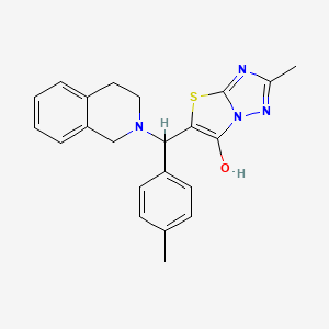 molecular formula C22H22N4OS B2894155 5-((3,4-dihydroisoquinolin-2(1H)-yl)(p-tolyl)methyl)-2-methylthiazolo[3,2-b][1,2,4]triazol-6-ol CAS No. 851809-40-0