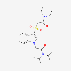 2-(3-((2-(diethylamino)-2-oxoethyl)sulfonyl)-1H-indol-1-yl)-N,N-diisopropylacetamide