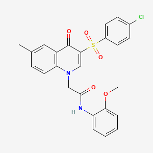 2-[3-(4-chlorobenzenesulfonyl)-6-methyl-4-oxo-1,4-dihydroquinolin-1-yl]-N-(2-methoxyphenyl)acetamide