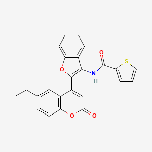 molecular formula C24H17NO4S B2894160 N-[2-(6-ethyl-2-oxo-2H-chromen-4-yl)-1-benzofuran-3-yl]thiophene-2-carboxamide CAS No. 890631-99-9