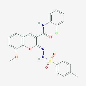 molecular formula C24H20ClN3O5S B2894161 (2Z)-N-(2-chlorophenyl)-8-methoxy-2-[(4-methylbenzenesulfonamido)imino]-2H-chromene-3-carboxamide CAS No. 866344-95-8