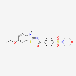 molecular formula C21H23N3O5S2 B2894162 (E)-N-(6-乙氧基-3-甲基苯并[d]噻唑-2(3H)-亚甲基)-4-(吗啉磺酰基)苯甲酰胺 CAS No. 850909-81-8