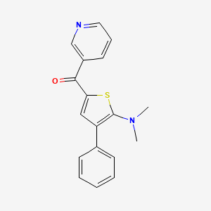 molecular formula C18H16N2OS B2894166 N,N-dimethyl-3-phenyl-5-[(pyridin-3-yl)carbonyl]thiophen-2-amine CAS No. 1797606-58-6