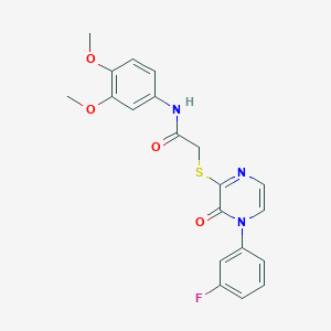 N-(3,4-dimethoxyphenyl)-2-((4-(3-fluorophenyl)-3-oxo-3,4-dihydropyrazin-2-yl)thio)acetamide