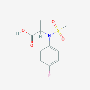 molecular formula C10H12FNO4S B2894172 N-(4-氟苯基)-N-(甲磺酰基)丙氨酸 CAS No. 1008066-93-0