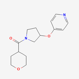 molecular formula C15H20N2O3 B2894173 (3-(pyridin-4-yloxy)pyrrolidin-1-yl)(tetrahydro-2H-pyran-4-yl)methanone CAS No. 1949031-23-5