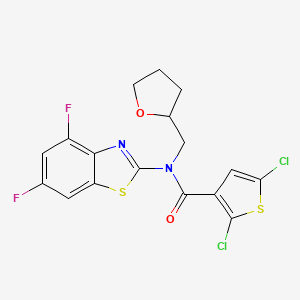 molecular formula C17H12Cl2F2N2O2S2 B2894176 2,5-dichloro-N-(4,6-difluorobenzo[d]thiazol-2-yl)-N-((tetrahydrofuran-2-yl)methyl)thiophene-3-carboxamide CAS No. 920420-92-4