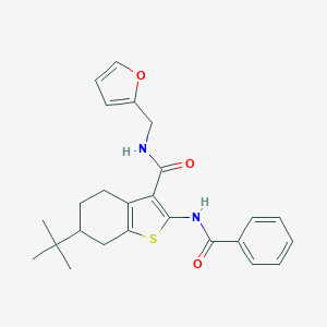 molecular formula C25H28N2O3S B289418 2-(benzoylamino)-6-tert-butyl-N-(2-furylmethyl)-4,5,6,7-tetrahydro-1-benzothiophene-3-carboxamide 