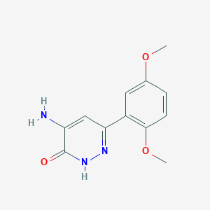 molecular formula C12H13N3O3 B2894228 4-氨基-6-(2,5-二甲氧基苯基)吡哒嗪-3-醇 CAS No. 1484226-80-3