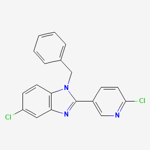 molecular formula C19H13Cl2N3 B2894230 1-苄基-5-氯-2-(6-氯-3-吡啶基)-1H-1,3-苯并咪唑 CAS No. 400075-97-0