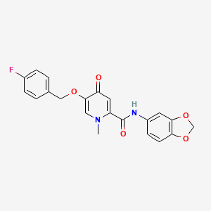 N-(benzo[d][1,3]dioxol-5-yl)-5-((4-fluorobenzyl)oxy)-1-methyl-4-oxo-1,4-dihydropyridine-2-carboxamide