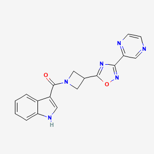 (1H-indol-3-yl)(3-(3-(pyrazin-2-yl)-1,2,4-oxadiazol-5-yl)azetidin-1-yl)methanone