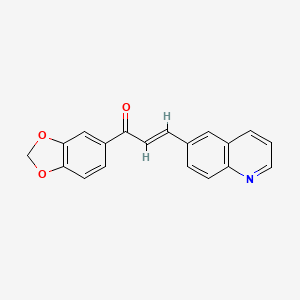 molecular formula C19H13NO3 B2894261 (E)-1-(benzo[d][1,3]dioxol-5-yl)-3-(quinolin-6-yl)prop-2-en-1-one CAS No. 1241685-20-0