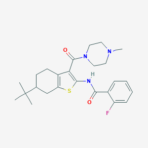 N-[6-tert-butyl-3-(4-methylpiperazine-1-carbonyl)-4,5,6,7-tetrahydro-1-benzothiophen-2-yl]-2-fluorobenzamide