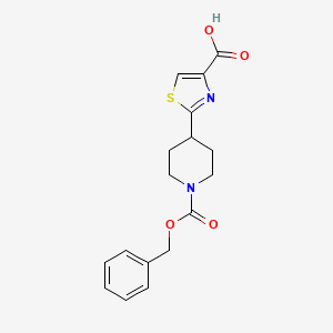 molecular formula C17H18N2O4S B2894271 2-(1-Phenylmethoxycarbonylpiperidin-4-yl)-1,3-thiazole-4-carboxylic acid CAS No. 189695-67-8
