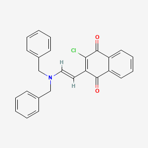 molecular formula C26H20ClNO2 B2894277 2-chloro-3-[(E)-2-(dibenzylamino)ethenyl]naphthoquinone CAS No. 298204-90-7