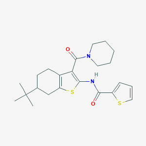 molecular formula C23H30N2O2S2 B289428 N-[6-tert-butyl-3-(1-piperidinylcarbonyl)-4,5,6,7-tetrahydro-1-benzothien-2-yl]-2-thiophenecarboxamide 