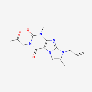 molecular formula C15H17N5O3 B2894284 4,7-Dimethyl-2-(2-oxopropyl)-6-prop-2-enylpurino[7,8-a]imidazole-1,3-dione CAS No. 876671-19-1