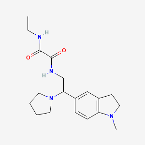 molecular formula C19H28N4O2 B2894286 N1-ethyl-N2-(2-(1-methylindolin-5-yl)-2-(pyrrolidin-1-yl)ethyl)oxalamide CAS No. 922067-14-9