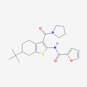 molecular formula C22H28N2O3S B289429 Furan-2-carboxylic acid [6-tert-butyl-3-(pyrrolidine-1-carbonyl)-4,5,6,7-tetrahy 