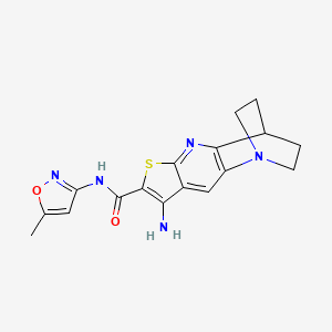 8-amino-N-(5-methyl-1,2-oxazol-3-yl)-3,4-dihydro-2H-1,4-ethanothieno[2,3-b][1,5]naphthyridine-7-carboxamide