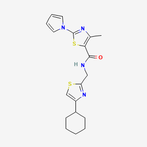N-((4-cyclohexylthiazol-2-yl)methyl)-4-methyl-2-(1H-pyrrol-1-yl)thiazole-5-carboxamide