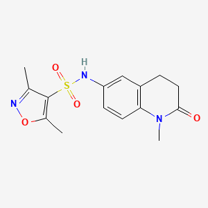 molecular formula C15H17N3O4S B2894304 3,5-二甲基-N-(1-甲基-2-氧代-1,2,3,4-四氢喹啉-6-基)异恶唑-4-磺酰胺 CAS No. 1211684-93-3