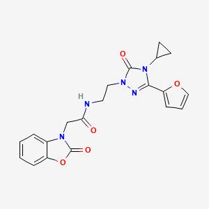 N-(2-(4-cyclopropyl-3-(furan-2-yl)-5-oxo-4,5-dihydro-1H-1,2,4-triazol-1-yl)ethyl)-2-(2-oxobenzo[d]oxazol-3(2H)-yl)acetamide