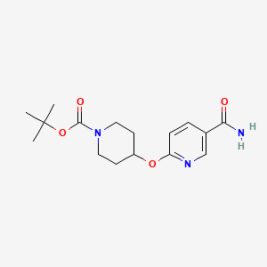 molecular formula C16H23N3O4 B2894309 tert-Butyl 4-[(5-carbamoylpyridin-2-yl)oxy]piperidine-1-carboxylate CAS No. 857048-68-1