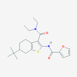 molecular formula C22H30N2O3S B289431 N-{6-tert-butyl-3-[(diethylamino)carbonyl]-4,5,6,7-tetrahydro-1-benzothien-2-yl}-2-furamide 