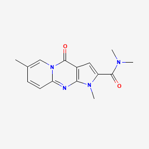 molecular formula C15H16N4O2 B2894315 N,N,1,7-tetramethyl-4-oxo-1,4-dihydropyrido[1,2-a]pyrrolo[2,3-d]pyrimidine-2-carboxamide CAS No. 946339-11-3