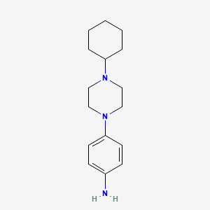 molecular formula C16H25N3 B2894327 4-(4-Cyclohexylpiperazin-1-yl)aniline CAS No. 927998-89-8