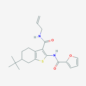 molecular formula C21H26N2O3S B289433 N-{3-[(allylamino)carbonyl]-6-tert-butyl-4,5,6,7-tetrahydro-1-benzothien-2-yl}-2-furamide 