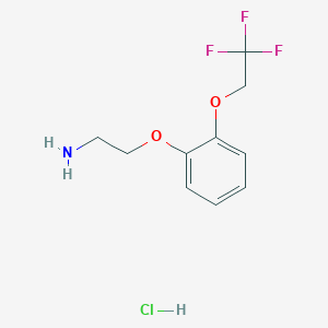 molecular formula C10H13ClF3NO2 B2894332 2-[2-(2,2,2-Trifluoroethoxy)phenoxy]ethanamine;hydrochloride CAS No. 502180-66-7