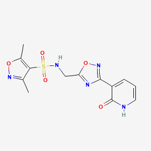3,5-dimethyl-N-((3-(2-oxo-1,2-dihydropyridin-3-yl)-1,2,4-oxadiazol-5-yl)methyl)isoxazole-4-sulfonamide