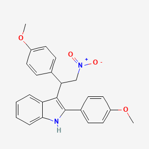 molecular formula C24H22N2O4 B2894335 2-(4-methoxyphenyl)-3-[1-(4-methoxyphenyl)-2-nitroethyl]-1H-indole CAS No. 33714-05-5