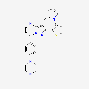 molecular formula C27H28N6S B2894342 2-[3-(2,5-dimethyl-1H-pyrrol-1-yl)-2-thienyl]-7-[4-(4-methylpiperazino)phenyl]pyrazolo[1,5-a]pyrimidine CAS No. 691868-66-3