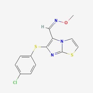 6-[(4-chlorophenyl)sulfanyl]imidazo[2,1-b][1,3]thiazole-5-carbaldehyde O-methyloxime