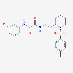 molecular formula C22H26FN3O4S B2894345 N1-(3-fluorophenyl)-N2-(2-(1-tosylpiperidin-2-yl)ethyl)oxalamide CAS No. 898415-42-4