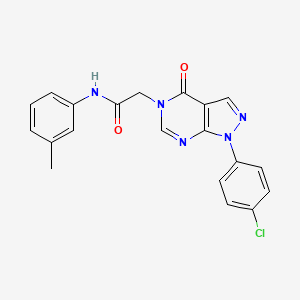 molecular formula C20H16ClN5O2 B2894346 2-(1-(4-chlorophenyl)-4-oxo-1H-pyrazolo[3,4-d]pyrimidin-5(4H)-yl)-N-(m-tolyl)acetamide CAS No. 852440-74-5