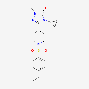 molecular formula C19H26N4O3S B2894351 4-cyclopropyl-3-(1-((4-ethylphenyl)sulfonyl)piperidin-4-yl)-1-methyl-1H-1,2,4-triazol-5(4H)-one CAS No. 1797396-44-1
