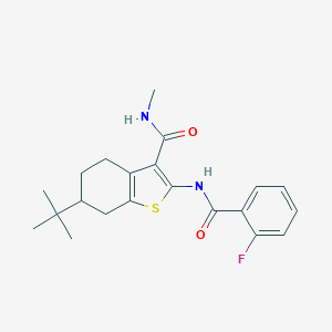 molecular formula C21H25FN2O2S B289436 6-tert-butyl-2-[(2-fluorobenzoyl)amino]-N-methyl-4,5,6,7-tetrahydro-1-benzothiophene-3-carboxamide 