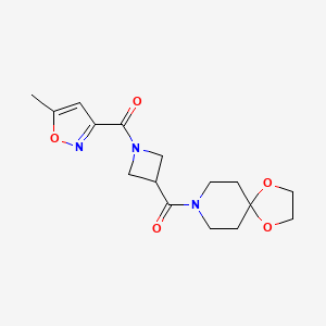 (3-(1,4-Dioxa-8-azaspiro[4.5]decane-8-carbonyl)azetidin-1-yl)(5-methylisoxazol-3-yl)methanone