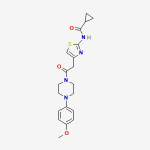 molecular formula C20H24N4O3S B2894362 N-(4-(2-(4-(4-methoxyphenyl)piperazin-1-yl)-2-oxoethyl)thiazol-2-yl)cyclopropanecarboxamide CAS No. 923145-51-1